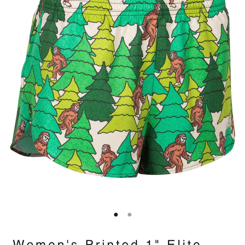 Green and Brown Bigfoot Print Shorts